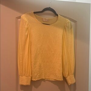 Nation LTD Light Yellow Textured Blouse